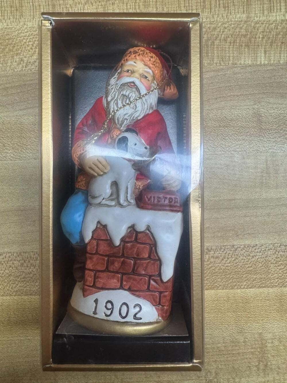Memories of Santa 1902 Santa Claus & Nipper Victor Ornament w/Box Vintage 1995